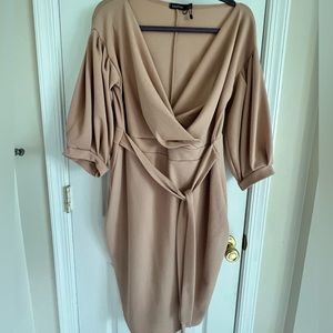 Off The Shoulder Wrap Midi Dress